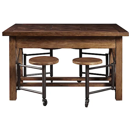 Gathering Table with Built-In Stools